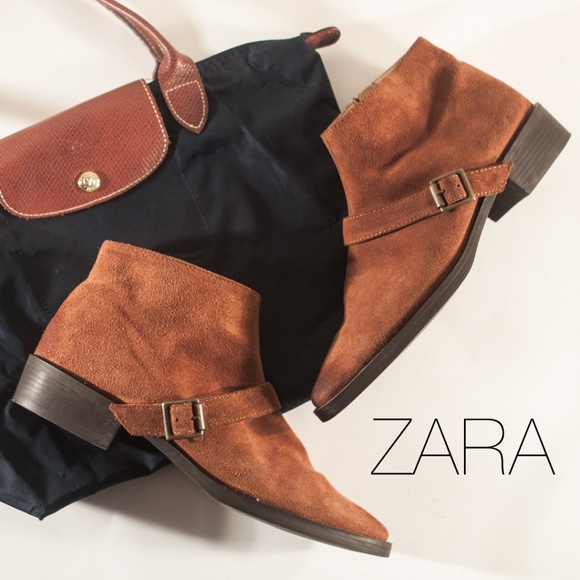 Zara Shoes - ZARA Brown Suede Ankle Boots
